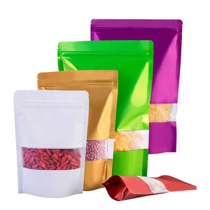 Sachet refermable en aluminium mat avec logo personnalisé, noir, <span class=keywords><strong>blanc</strong></span>, <span class=keywords><strong>rouge</strong></span>, vert, bleu, pour emballage alimentaire anti-odeur - Product Image 1