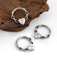 Calendo ASTM F136 G23 Titane Anneaux segmentés articulés pour Daith, Clicker de nez, Anneau de septum, Piercing de nez