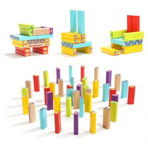 บล็อกไม้สีสันสดใส เกมต่อไม้สำหรับเด็กอายุ 4-8 ปี พร้อมชิ้นส่วน 51 ชิ้น - Product Image 3
