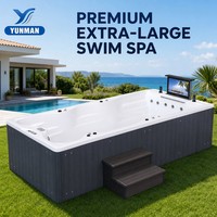 YUNMAN Spa de nage extérieur de luxe moderne avec système de contrôle Balboa, piscine à contre-courant et hydromassage pour maison, hôtel et villa