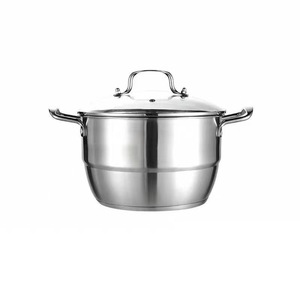 Casserole en acier inoxydable 1L compatible induction, double poignée, pour cuisinière - Product Image 4