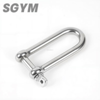 Manille en D longue réglable en acier inoxydable 304, polie, forgée, pour quincaillerie de levage, M4 5 6 8 10 12 14 16