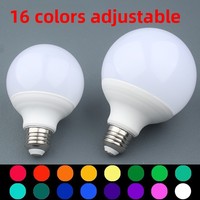 Ampoule LED sept couleurs E27 à vis, RGB, télécommandée, à intensité variable, lumière d'appoint pour photographie, lampe d'ambiance pour chambre, intelligente, CRI 70-80