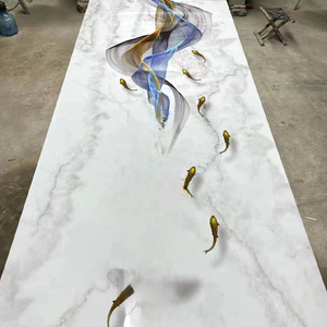 Modern <strong>3D</strong> <strong>Printing</strong> PVC Marble Sheet with UV Coating Waterproof Fireproof for Hotel Interior Decoration <strong>Background</strong> Wall Panel - Product Image 6