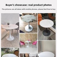 Ensemble table et chaises de salle à manger circulaires en dalle de pierre, style moderne minimaliste de luxe léger, pour hôtel, balcon, mobilier de maison