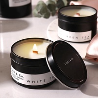 Petites bougies décoratives Amazon, fournitures, bougies parfumées, coffret cadeau de luxe noir, étain 3 festival cire de soja bougies parfumées