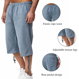 Shorts Bermuda <span class=keywords><strong>Homme</strong></span> Taille Haute en Coton, Longueur 3/4, Grande Taille 5XL, <span class=keywords><strong>3XL</strong></span>, Pantalon d'Été pour <span class=keywords><strong>Homme</strong></span> - Product Image 1