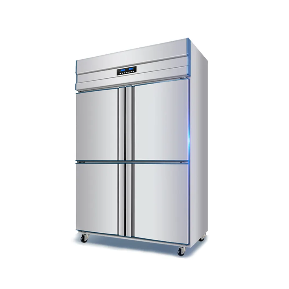 Prezzo all'ingrosso commerciale frigorifero attrezzature ristorante 4 porte in acciaio inox commerciale cucina frigorifero