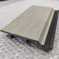 Panel Dinding Dekoratif Eksterior Tahan Api Anti Air Motif Kayu Co-Extruded 126x21mm, Panel WPC Beralur Desain Grafis