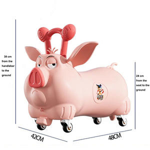 Auto Giocattolo Economica a Forma di Maialino Volante in Plastica per Bambini <span class=keywords><strong>2</strong></span>-4 Anni con Oscillazione e Auto-Bilanciamento, con Musica - Product Image 5