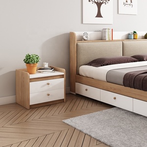 Stile classico Piccolo Armadietto di Immagazzinaggio <span class=keywords><strong>Cassetti</strong></span> Bianco Camera Da Letto Mobili Moderni Letto In Legno di Notte Del Basamento - Product Image 2