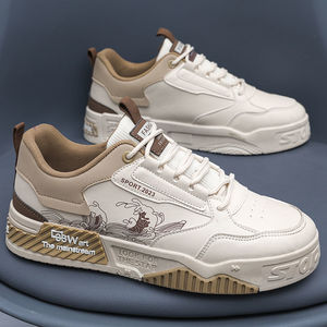 Zapatos para hombre 2026, zapatos de suela gruesa blancos de tendencia, versátiles para deportes y uso casual, zapatos de skate - Product Image 1