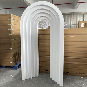 Lujo de alta calidad Blanco ondulación arco telón de fondo Recepción de boda diseño para fiesta banquete recepción - Product Image 2