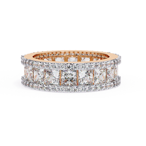 Trendy Rose Gold Diamond Band <b>Ring</b> for Women Elegant Style Shiny Surface Daily Wear Jewelry - Product Image 2