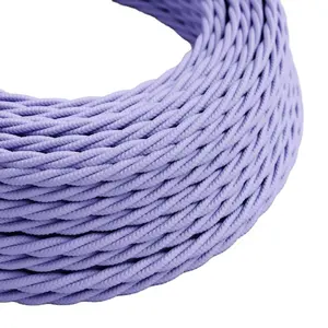 Purple Fabric Pendant Light Wire Textile Twisted Cable 50m 100m