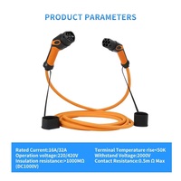 Câble de charge pour voiture électrique EV de type 2 à type 2, 11 kW, 22 kW, 16 A, 32 A, modèle 3, TPU