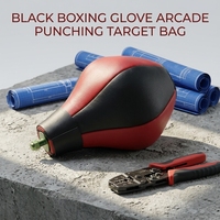 Sac de frappe en PU rouge et noir pour machine de jeu d'arcade de test de force de boxe, pochette de remplacement pour cible