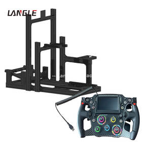 Volant intelligent simple Sim Racing <span class=keywords><strong>Cockpit</strong></span> Rig 40*40 40*80 profilé en aluminium d'extrusion de fente en T noir pour simulateur de conduite de voiture - Product Image 4