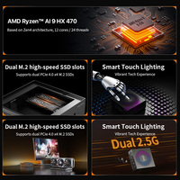 Mini PC haute performance : AMD Ryzen AI 9 HX 470, puissance de calcul de 80 TOPS pour le jeu et le travail créatif.