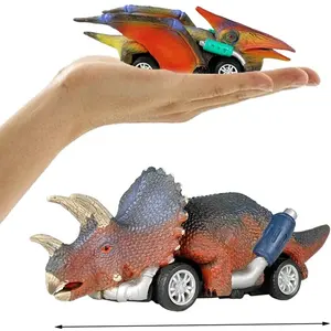 恐竜の車のおもちゃの車男の子のためのモンスタートラック女の子恐竜のおもちゃ子供のためのプルバック車6パックミニアニマルプッシュバックカー