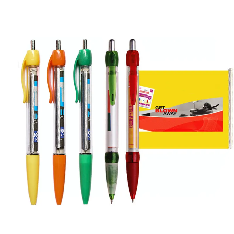 CMYK tam renkli baskı ile düşük adedi özel yumuşak kauçuk kavrama afiş kalem bayrak tükenmez kalem çekin