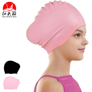 Bonnet de bain pour femme, extra large, en silicone imperméable, bonnet de bain épais extra large, fabricant de bonnets de douche, commerce extérieur - Product Image 1