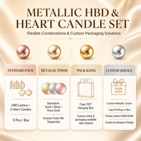 Bougies d'anniversaire en forme de lettre, finition dorée métallique, sans fumée, non toxiques, en cire de paraffine, bougies initiales pour gâteau, vente en gros