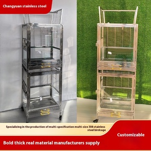 กรงนกสเตนเลส304แบบชั้นเดียวหรือสองชั้นกรงนกสำหรับเลี้ยงนกแก้ว - Product Image 3