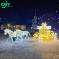 Grandes lumières décoratives de renne de Noël LED 3D Outdoor Park
