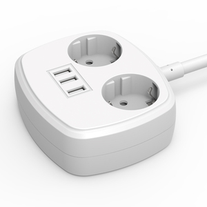 Vastfafa <span class=keywords><strong>16A</strong></span> 2 voies 3 USB 230V Prise d'extension électrique avec prise (2 prises) avec prise européenne de type VDE et charge rapide 12W - Product Image 1