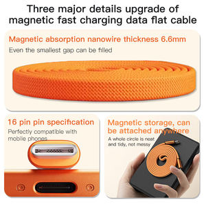 <span class=keywords><strong>Cable</strong></span> de Datos <span class=keywords><strong>Magnético</strong></span> USB-<span class=keywords><strong>C</strong></span> a USB-<span class=keywords><strong>C</strong></span> de Nylon, Plano, con <span class=keywords><strong>Carga</strong></span> <span class=keywords><strong>Rápida</strong></span> PD de 60W y 240W, para Teléfono/Tablet, Tendencia 2026, Gran Venta - Product Image 2