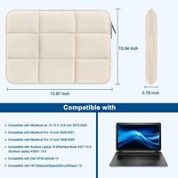 Sac pour ordinateur portable matelassé rectangulaire moelleux à fermeture magnétique, léger, imperméable, pochette pour ordinateur portable