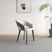 Chaise de salle à manger en cuir moderne minimaliste avec pieds en métal, mobile, adaptée aux salles à manger, cafés et hôtels
