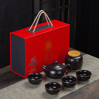 Service à thé Kung Fu moderne Pot Xishi en céramique et un pot deux/tasses quatre tasses sac de transport de voyage ensemble de café cadeau