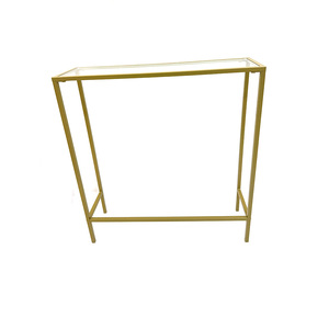 Mesa de consola estrecha dorada moderna, mesa auxiliar pequeña de vidrio templado para comedor, entrada, sala de estar, pasillo o dormitorio - Product Image 5