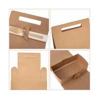 Récipient alimentaire personnalisé Boîte à lunch avec poignée en papier kraft à emporter porte-aliments/boissons avec poignée Boîtes à lunch Porte-gobelet Boîte combinée