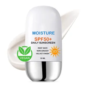 No White Cast SPF 50 Cream Lightweight Protection Hydrating Sunblock for Face Body