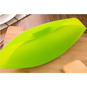 Tazón para mezclar plegable de silicona, vaporera apta para horno de 401-500 ml para pescado y mariscos, color verde - Product Image 2