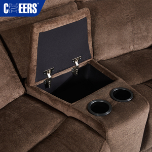 MANWAH CHEERS-Sofá reclinable tapizado de tela eléctrica para cine en casa, sofás populares de <span class=keywords><strong>4</strong></span> <span class=keywords><strong>plazas</strong></span> con consola y USB para el hogar - Product Image 6