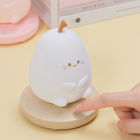 Silicone Touch Control Bedside Slaaplamp Dimbare Lamp USB Oplaadbaar Aangepaste IP Figuur Vormgeving Peer Nachtlamp