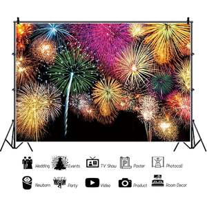 YiarTaan Toile de fond de photographie colorée 8x6 pieds, ciel nocturne, fête du Nouvel An, festival, nouveau produit - Product Image 2