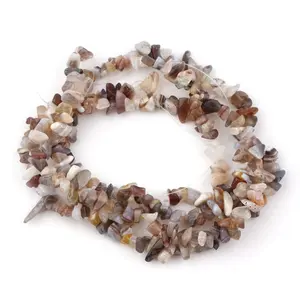 Wholesale Natural Botswana Agate Tumbled Chip Gemstone Irregular Shaped Loose Beads 33"