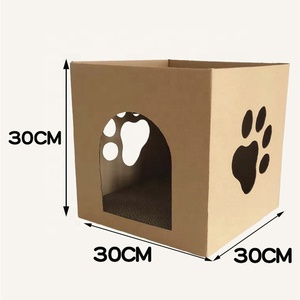 Huisdierenspeelgoed Kattennest Slijtvaste Kattenkrasplank Krasbord Kartonnen Doos Met Hoge Dichtheid Gegolfd Kattenhuis - Product Image 4