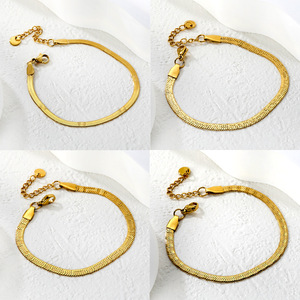 Bracelet chaîne minimaliste en acier inoxydable unisexe, bijou tendance, accessoire de mode, motif géométrique, vente en gros - Product Image 2