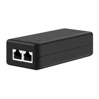 Injektor Poe Desktop hitam, model terbaru 52V 577mA 10/100/1000Mbps Gigabit 2.5G tingkat transmisi untuk Kamera CCTV keamanan