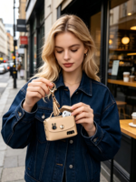 Étui de protection carré en cuir PU personnalisé pour AirPods, compatible 3ème génération, avec porte-clés, idéal pour la vente en gros et les cadeaux