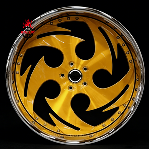 Roues forgées en deux parties très vendues 20 22 24 26, polies ou chromées, rayons dorés, roue de camion pour Impala SS Cutlass <span class=keywords><strong>Vert</strong></span> - Product Image 4