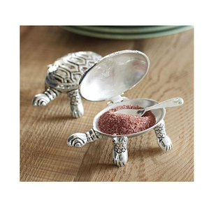 Tazón de aluminio para decoración de mesa, cuenco de sal de alta calidad, tazón de diseño único para miel con forma de tortuga - Product Image 1