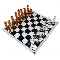 Échiquier en acrylique rose de haute qualité, vente en gros, jeu d'échecs, jeu de divertissement pour adultes et enfants, jouet traditionnel