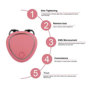 Mini masajeador EMS de microcorriente para estiramiento Facial, producto de belleza para rejuvenecimiento de la piel, rodillo masajeador Facial